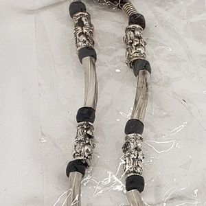 Unisex Necklace Silver & Black